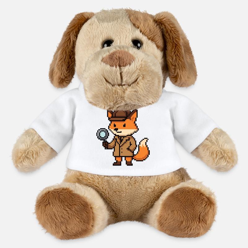 Pixel Detective Fuchs Design - MiniFeet® Hund Helge - Weiß