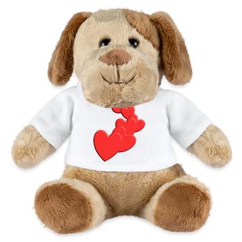 Cute Hearts Love Design - MiniFeet® Dog Helge - white - Front
