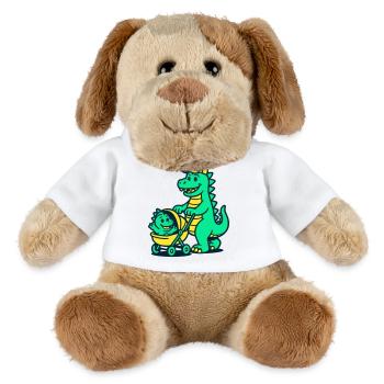 Drachenpapa mit Kinderwagen - MiniFeet® Hund Helge - Weiß - Vorne