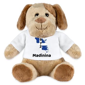Ile de Madinina 972 avec drapeau - Sticker - Chien en peluche Helge MiniFeet® - blanc - Devant
