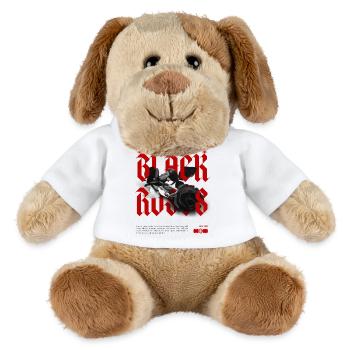 Rebellische schwarze Rose mit Statement - MiniFeet® Hund Helge - Weiß - Vorne