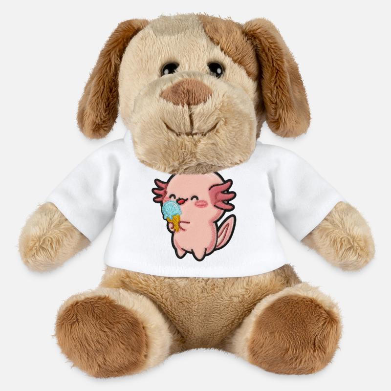 Kleiner Axolotl Eiscreme Spaß - MiniFeet® Hund Helge - Weiß