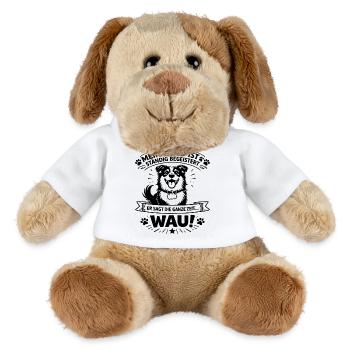 Mon chien est constamment ravi – WAU ! | Mensonge de chien - Chien en peluche Helge MiniFeet® - blanc - Devant