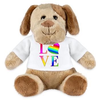 LOVE COLORFUL TYPOGRAPHY - MiniFeet® Dog Helge - white - Front