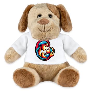 Colorful Mother-Child Harmony - MiniFeet® Dog Helge - white - Front