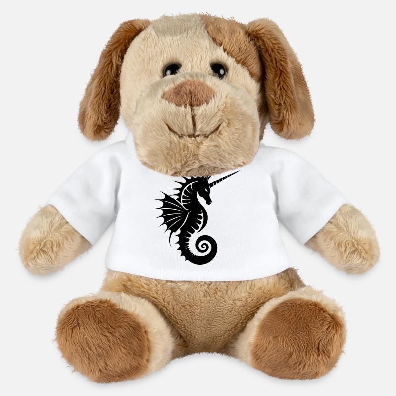 Silhouette de l’hippocampe licorne - Chien en peluche Helge MiniFeet® - blanc