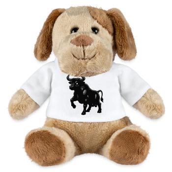 Black Bull Silhouette with Shine - MiniFeet® Dog Helge - white - Front