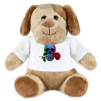 Neon skull with rose gothic design - MiniFeet® Dog Helge - white - Front