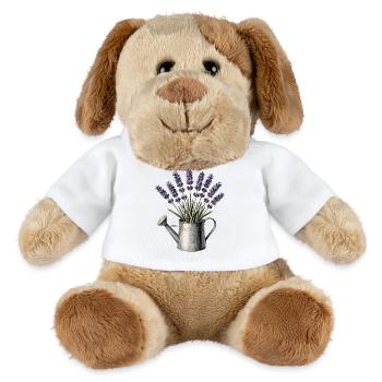 Lavendel in einer Gießkanne - MiniFeet® Hund Helge - Weiß - Vorne