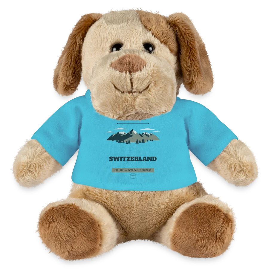 Switzerland badge on a minifeet® dog helge, atoll blue