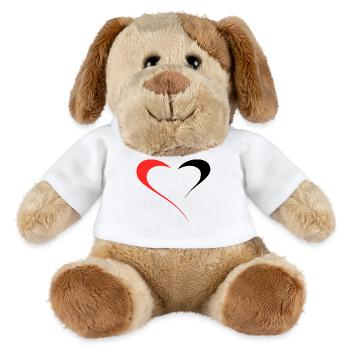 Dualité de l’Amour - Deux Faces Rouge/Noir - Chien en peluche Helge MiniFeet® - blanc - Devant