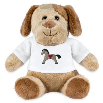 Cheval en bois brodé - Chien en peluche Helge MiniFeet® - blanc - Devant
