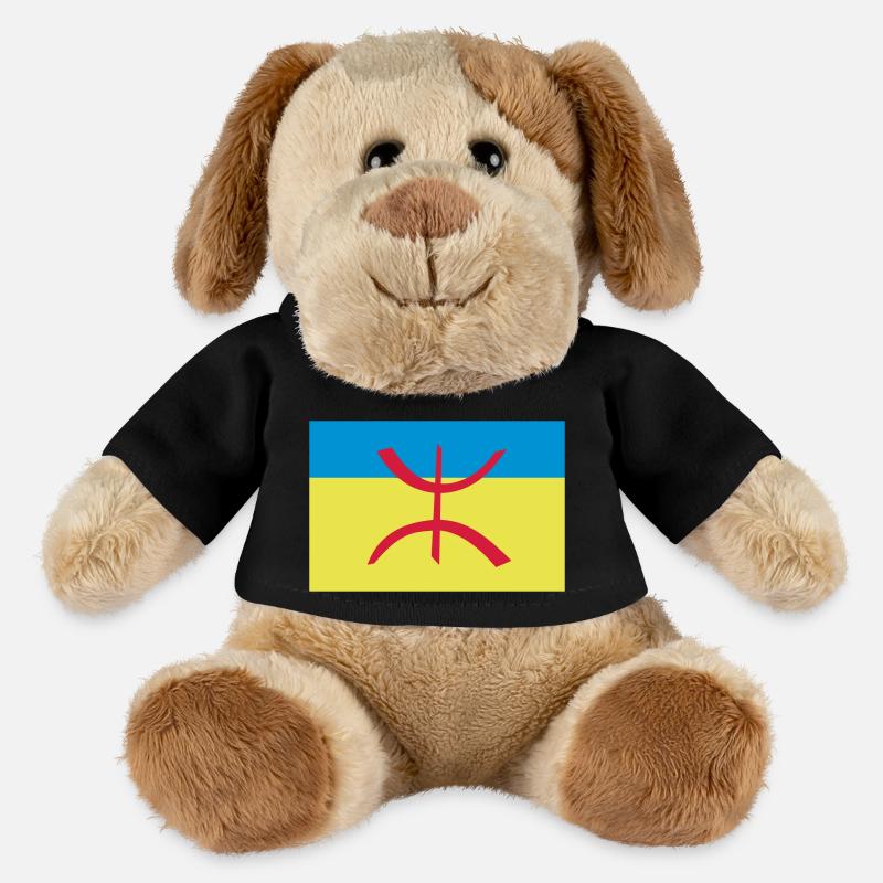 Drapeau Berbère Amazigh Algérie - Chien en peluche Helge MiniFeet® - noir