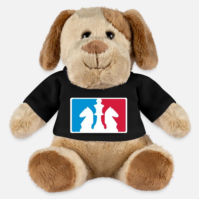 Discipline Echecs logo - Chien en peluche Helge MiniFeet® - noir