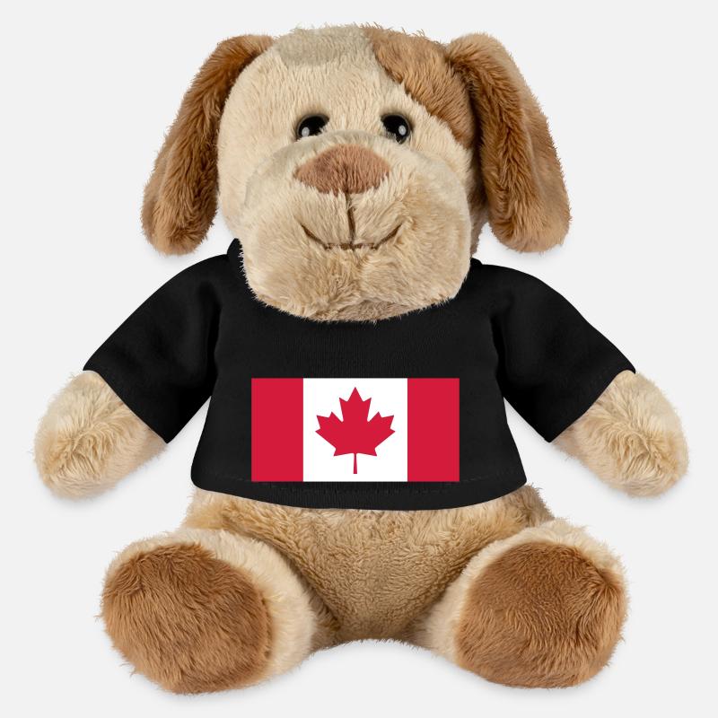 Canada (drapeau) - Chien en peluche Helge MiniFeet® - noir