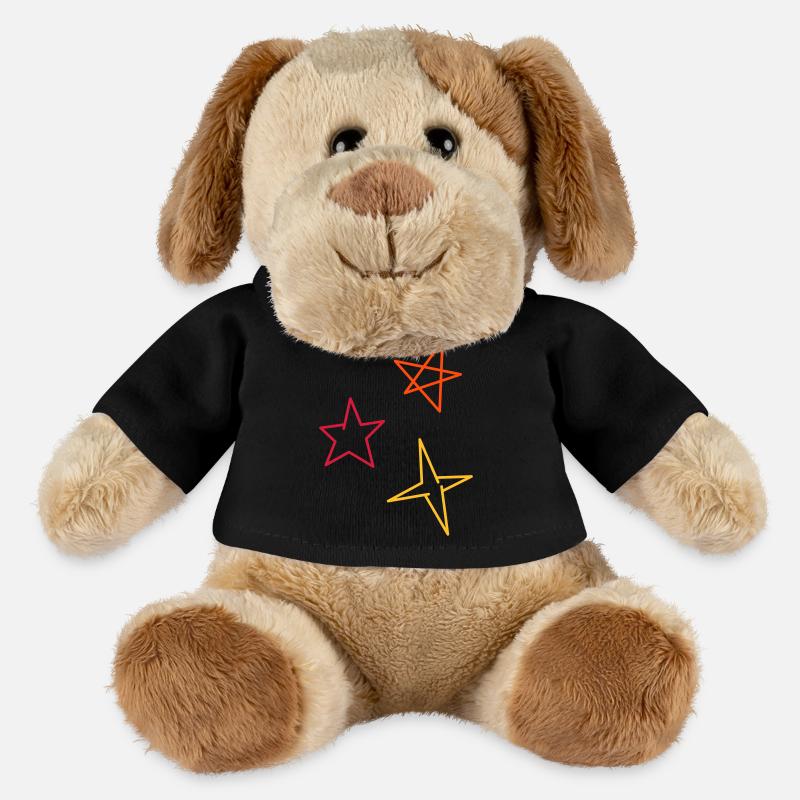 Etoiles tricolores - Chien en peluche Helge MiniFeet® - noir