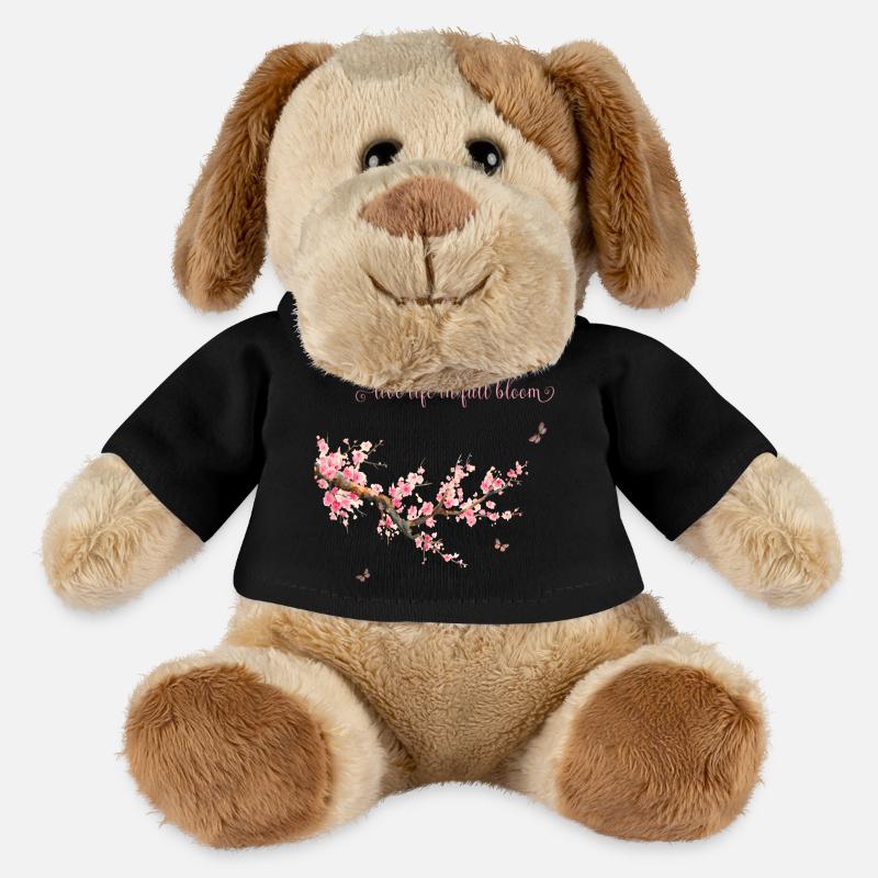 Lebe dein Leben in voller Blüte-Typografie - MiniFeet® Hund Helge - Schwarz