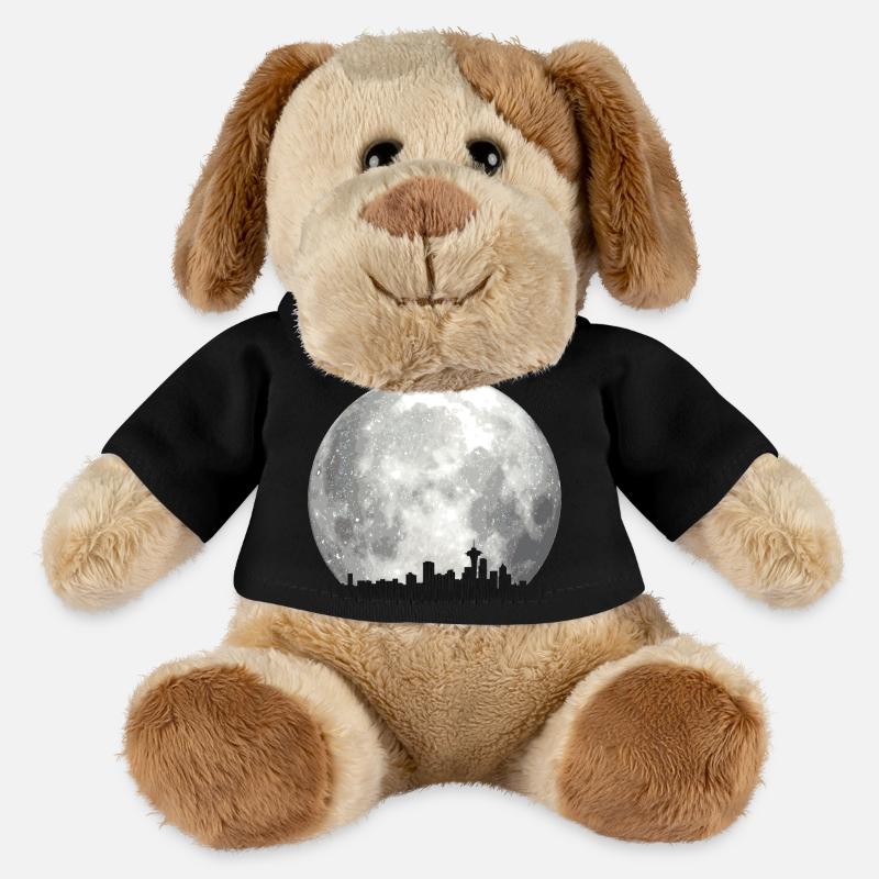 full moon skyline - Chien en peluche Helge MiniFeet® - noir