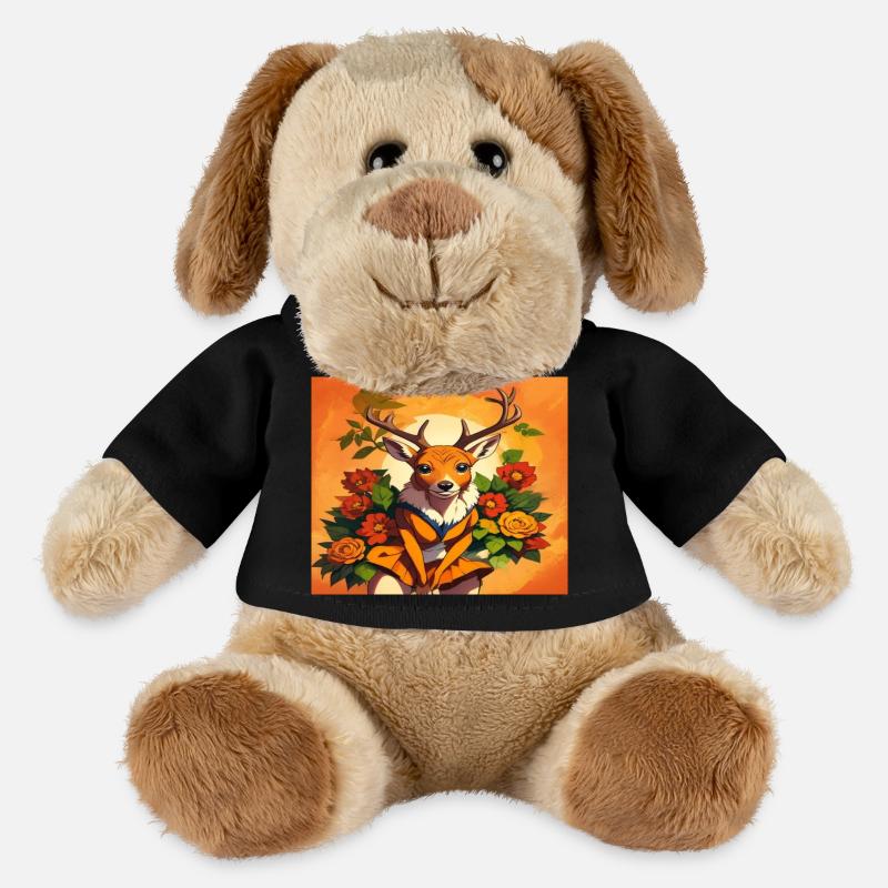 Blumenrehkitz im orangefarbenen Porträt - MiniFeet® Hund Helge - Schwarz