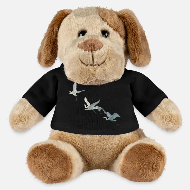 Grande Aigrette Flock Illustration - Chien en peluche Helge MiniFeet® - noir