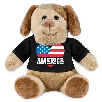 Amerika Flagge Herz - MiniFeet® Hund Helge - Schwarz - Vorne