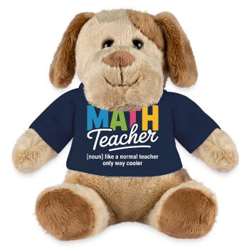 Bunte Mathelehrer Illustration T-Shirt - MiniFeet® Hund Helge - French Navy - Vorne