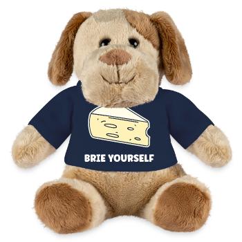 Humour fromage brie - Chien en peluche Helge MiniFeet® - bleu marine - Devant