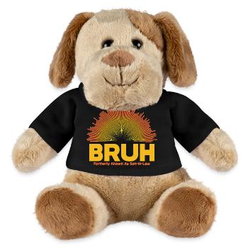 Bruh Sunburst Logo – Schwiegersohn - MiniFeet® Hund Helge - Schwarz - Vorne