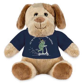 Tous mes soucis sont des bulles de savon - Chien en peluche Helge MiniFeet® - bleu marine - Devant