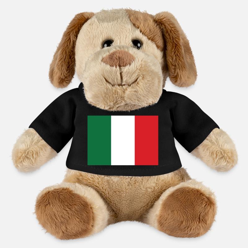 Italie Drapeau - Chien en peluche Helge MiniFeet® - noir
