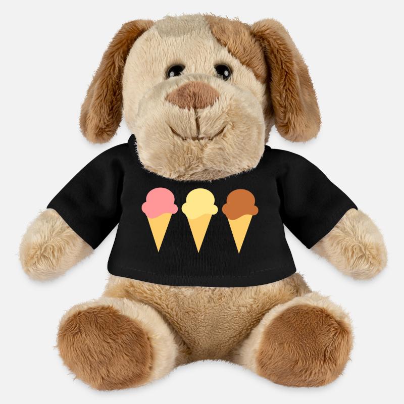 Eis Eiscreme Erdbeereis Vanilleeis Schokoeis - MiniFeet® Hund Helge - Schwarz