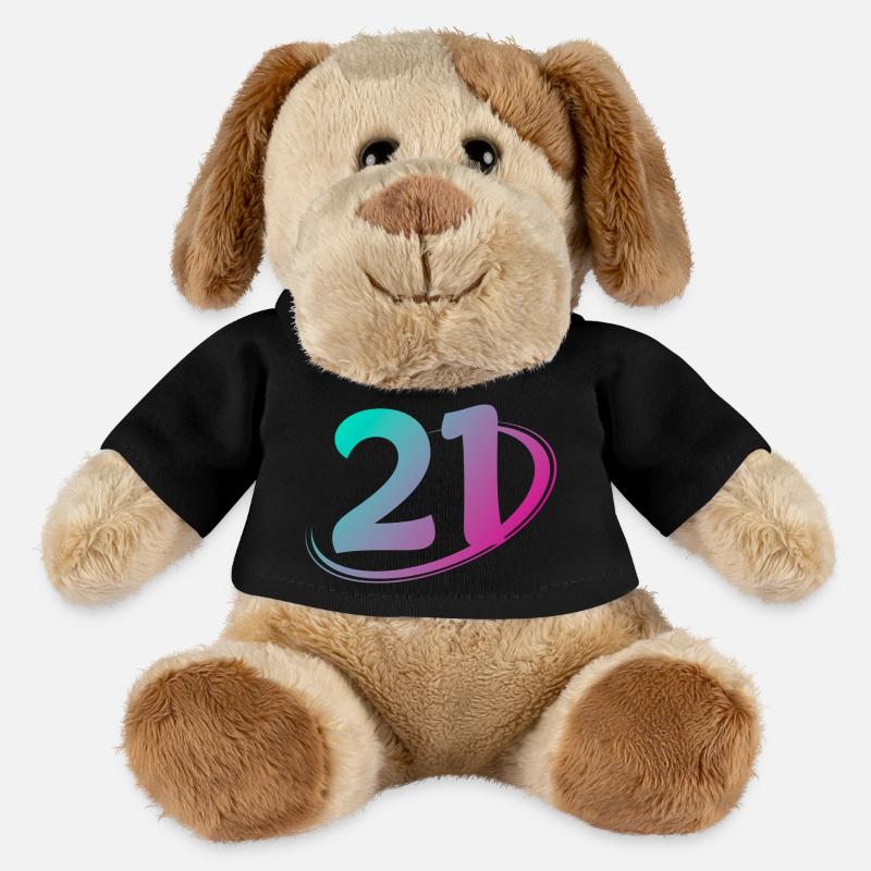 Numéro 21 multicolore - Chien en peluche Helge MiniFeet® - noir