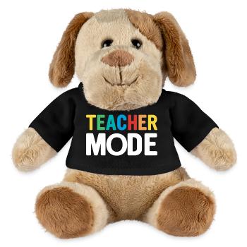 Lehrer-Design mit bunten Buchstaben - MiniFeet® Hund Helge - Schwarz - Vorne