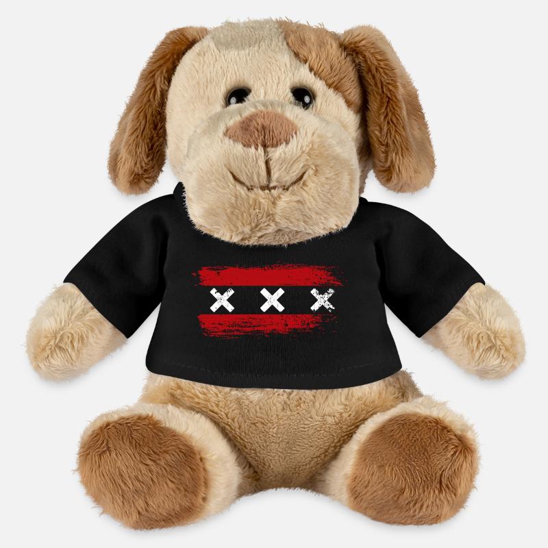 Triple Red X Stripes - MiniFeet® Dog Helge - black