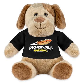 Pig Missile Maniac – lustiges Hotdog-Raketendesign - MiniFeet® Hund Helge - Schwarz - Vorne
