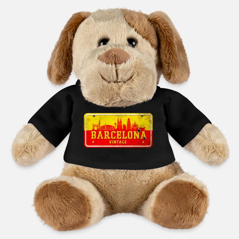Barcelona Spanien Vintage Schild - MiniFeet® Hund Helge - Schwarz