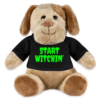 Vert vibrant Sorcière Phrase de début - Chien en peluche Helge MiniFeet® - noir - Devant