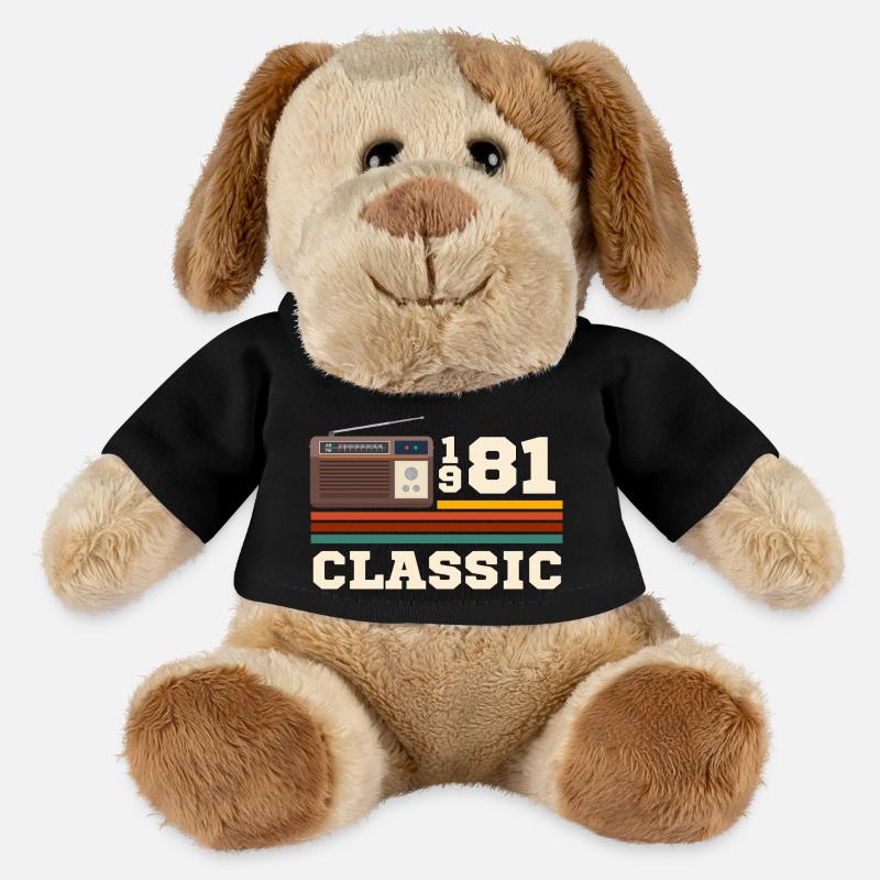Anniversaire 1981 retro classic - Chien en peluche Helge MiniFeet® - noir