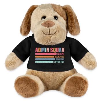 Admin Squad: Farbig Retro Büroteam Geschenk - MiniFeet® Hund Helge - Schwarz - Vorne
