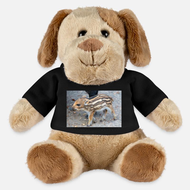 Frischling Wildschwein (Sus scrofa) im Wald - MiniFeet® Hund Helge - Schwarz