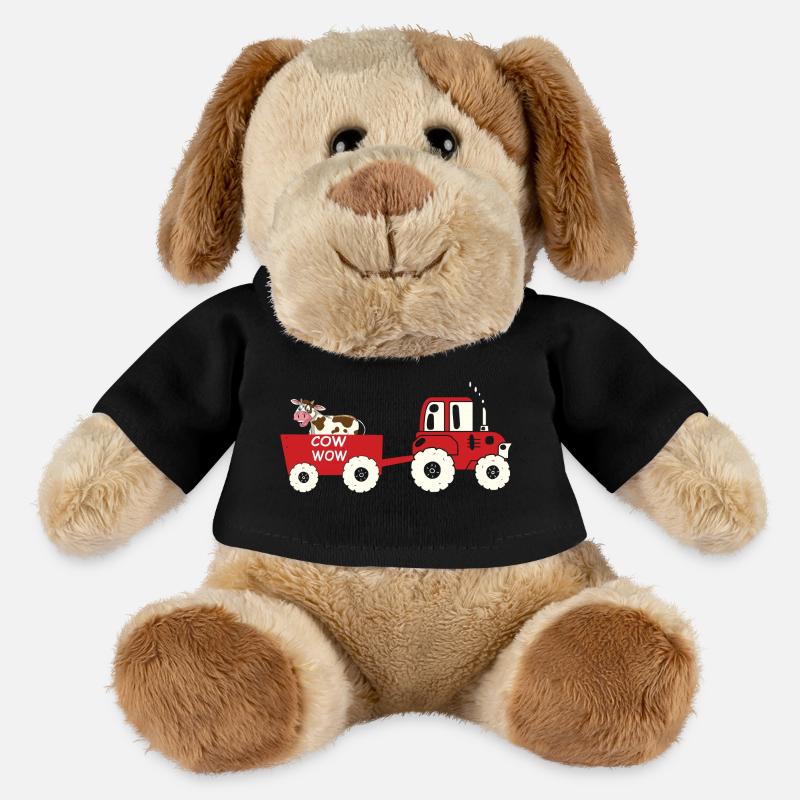 Lustiger Kuh-Traktor Cartoon Design - MiniFeet® Hund Helge - Schwarz