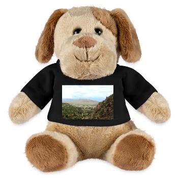 Montagnes de montagne Paysage de montagne Poster - Chien en peluche Helge MiniFeet® - noir - Devant