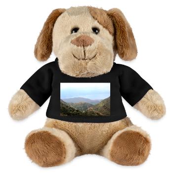 Montagnes de montagne Paysage de montagne Poster - Chien en peluche Helge MiniFeet® - noir - Devant