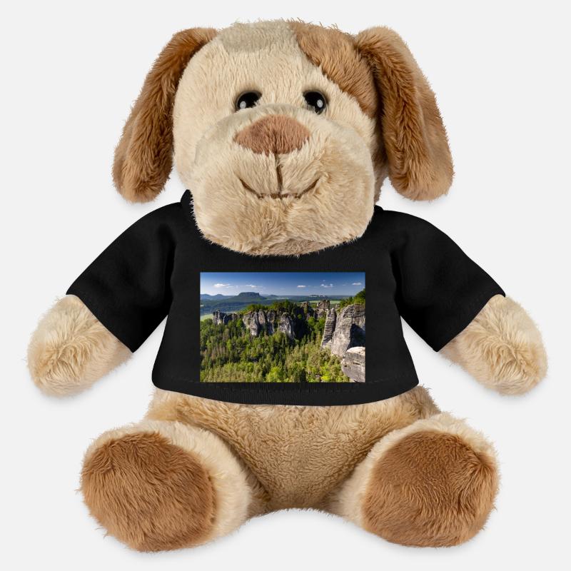 Bastei in der Sächsischen Schweiz - MiniFeet® Hund Helge - Schwarz