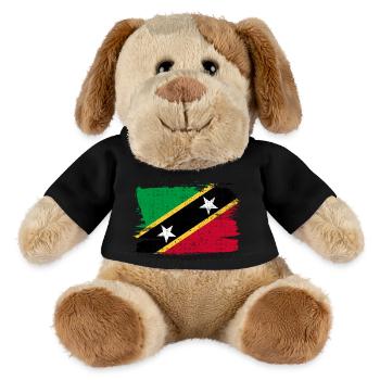 Saint-Kitts-et-Nevis Vintage drapeau drapeau paix - Chien en peluche Helge MiniFeet® - noir - Devant