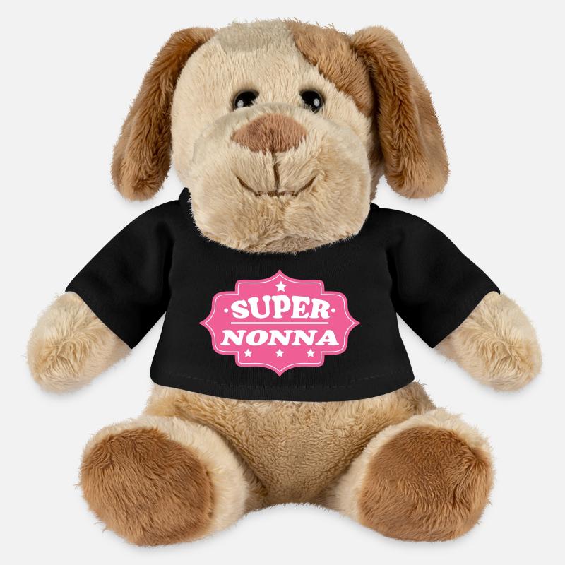 SUPER NONNA - Chien en peluche Helge MiniFeet® - noir