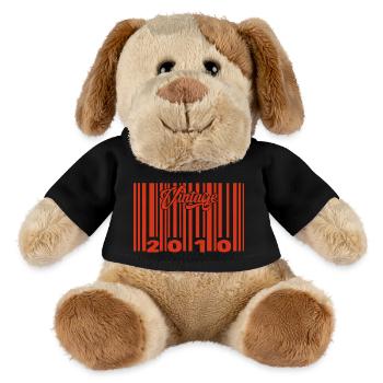Vintage 2010 Born In 2010 15 Year Old Bar Code Anniversai - MiniFeet® Dog Helge - black - Front