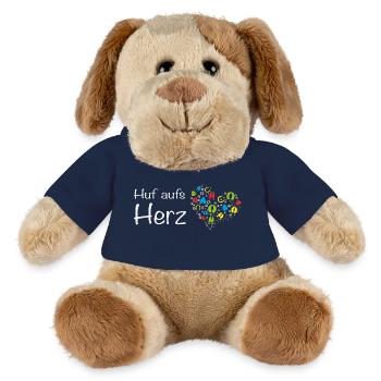 Huf aufs Herz - Hand aufs Herz! Wortspiel Tiere - MiniFeet® Hund Helge - French Navy - Vorne