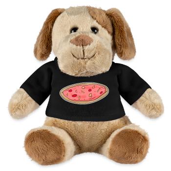Pizza Motiv Sticker - MiniFeet® Hund Helge - Schwarz - Vorne