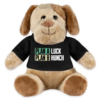 Plan A Luck Plan B Hunch Funny Saying - MiniFeet® Dog Helge - black - Front
